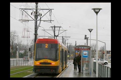 A limited service is being provided on Route 2 to Tarchomin using six bidirectional Swing trams. Photo: ZTM Warszawa